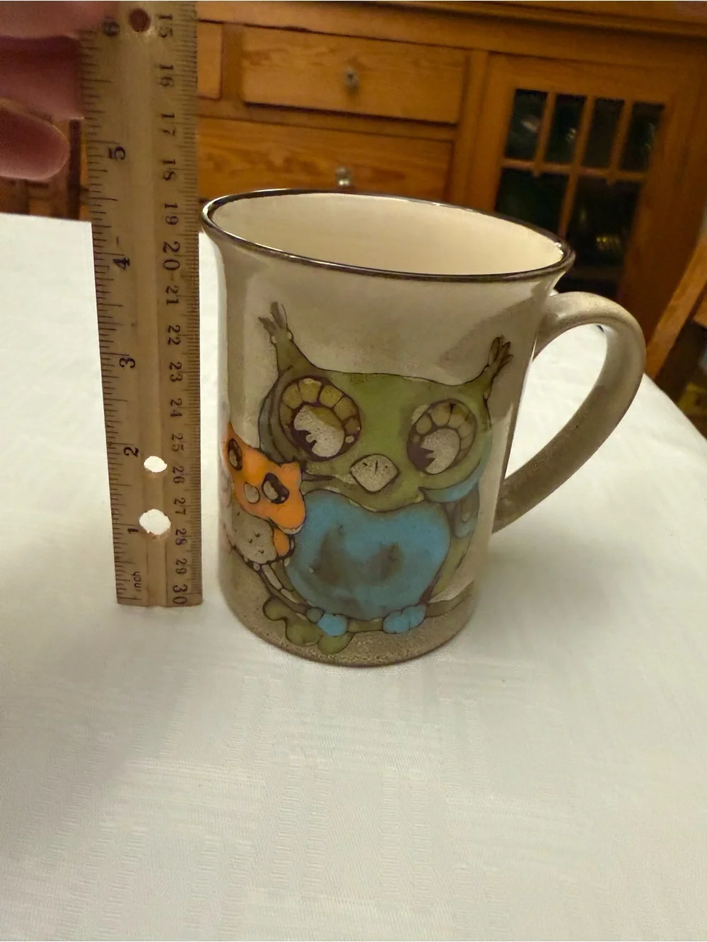 Vintage Pier One Whimsical Owl Mug 16 Ounces